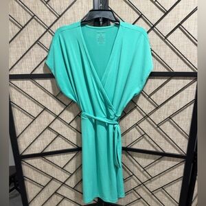 *NWOT* Nine West Green Wrap Dress with Short Dolman Sleeves -XL